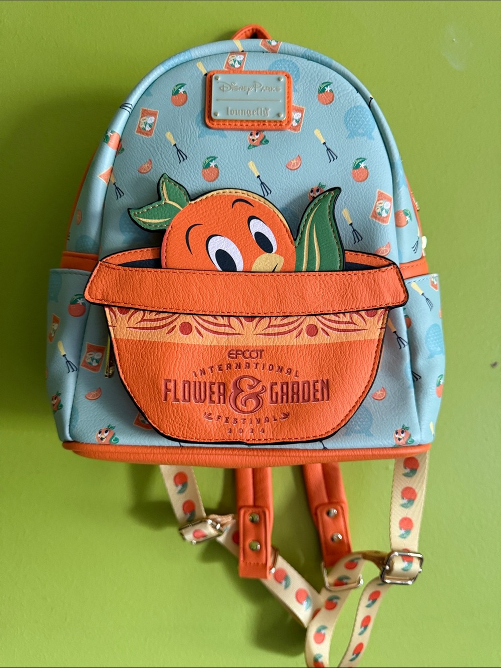 NWOT Loungefly Disney Orange Bird Flower & Garden 2024 Backpack 10"x10"